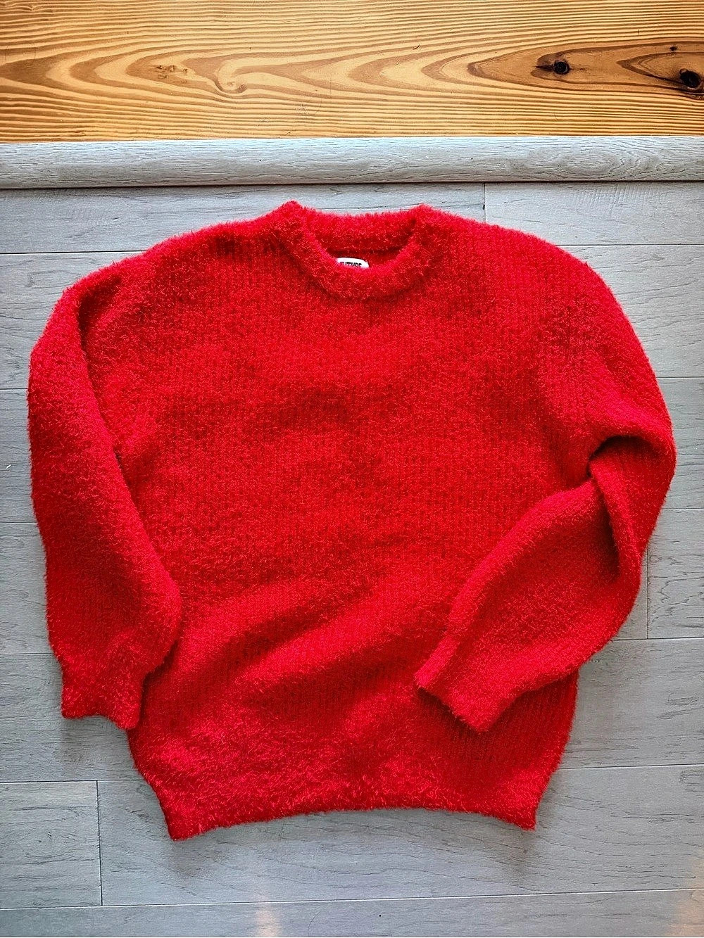 Future Collective Red Crewneck Teddy Sweater